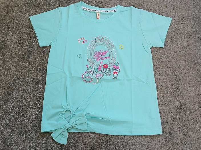 Kid's Print Crew Neck Tops- Soft, Breathable, Casual Short Sleeve Tees for Girls, Perfect for Summer.