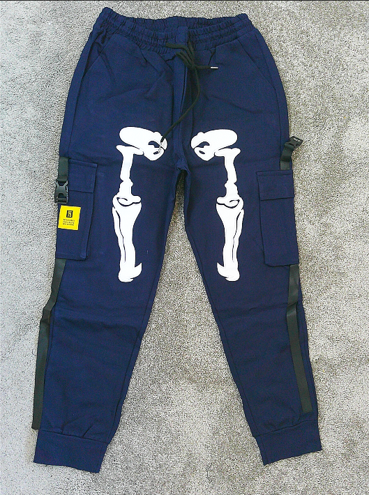 Skeleton Graphic Joggers, Comfortable Loose Fit - Adjustable Drawstring - Winter/Fall Activewear