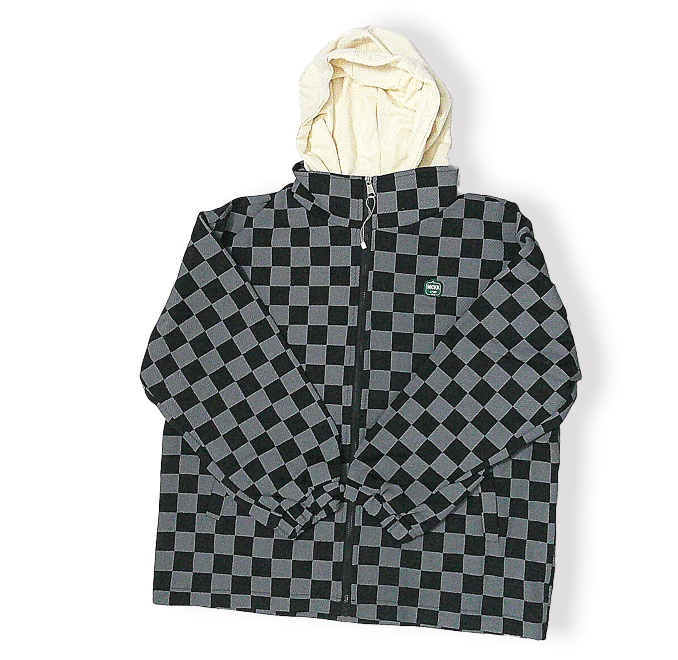 Men's Casual Checkered Hoodie, Casual Long Sleeve Zip Up Hooded Checkerboard Print Sweatshirt For Winter Fall Outdoor Activities
