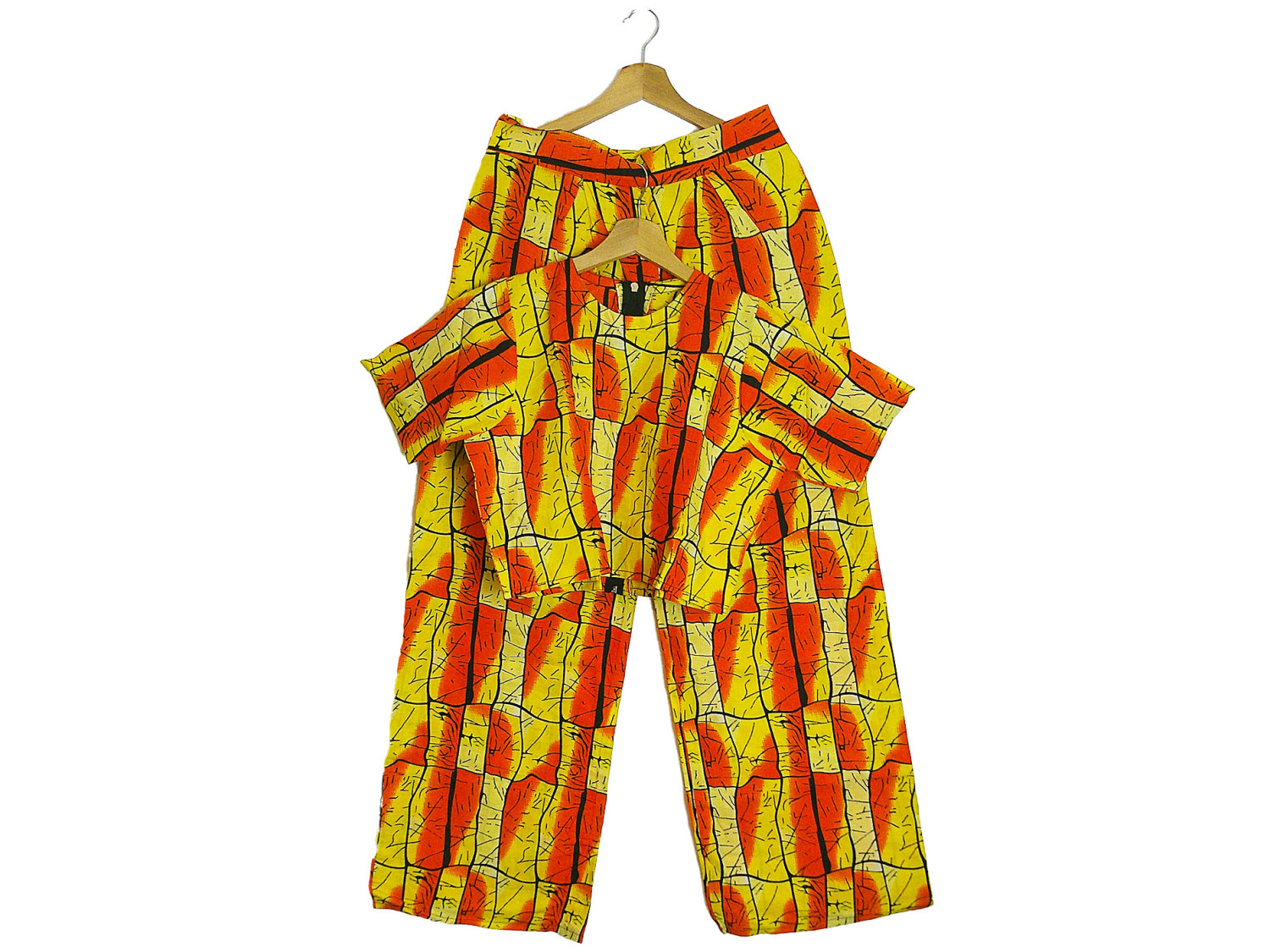 Elegant Ready-To-Wear Ankara Two-Piece Pants And Crop Top, High Quality African clothing for Women