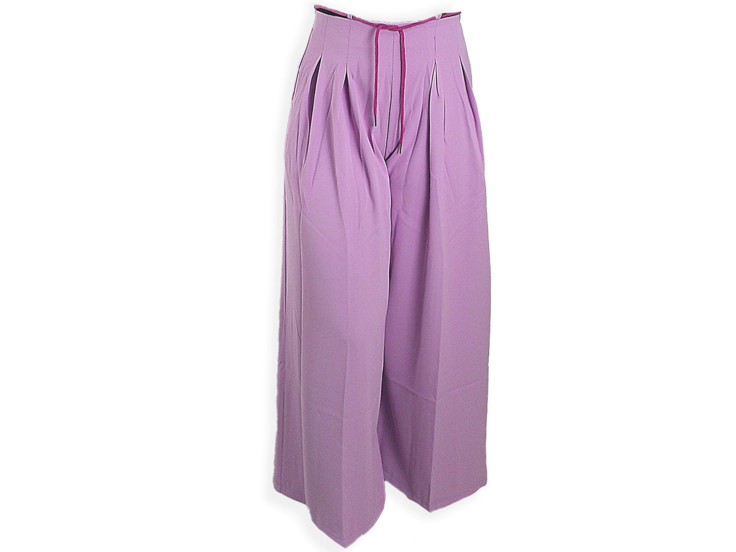 Elegant Full Flare Pants for Women Solid Color With High Waist and Drawstring, Suitable for Spring/Fall, Woven Office and Casual Wear with Pockets