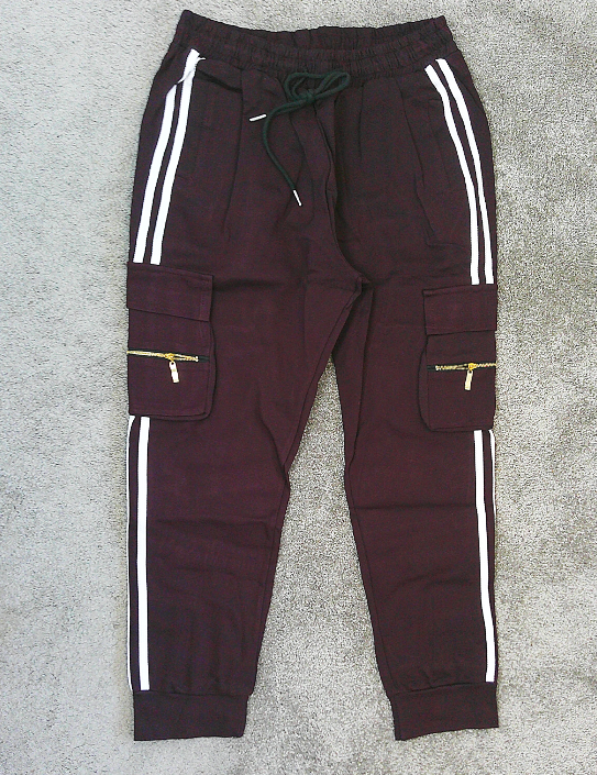 Side Striped Straight Leg Joggers, Casual Stretch Waist Drawstring Comfy Trousers