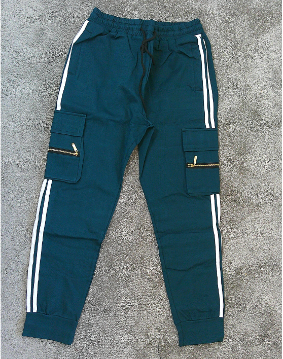 Side Striped Straight Leg Joggers, Casual Stretch Waist Drawstring Comfy Trousers
