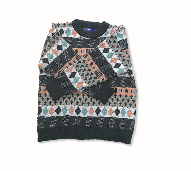 Vintage Crew Neck Color Block Knit Sweater, Soft Mid-Elasticity Polyester Fabric, Loose Fit, Hand Wash or Dry Clean, Perfect for Fall and Winter - Women's Casual Long Sleeve Jumper