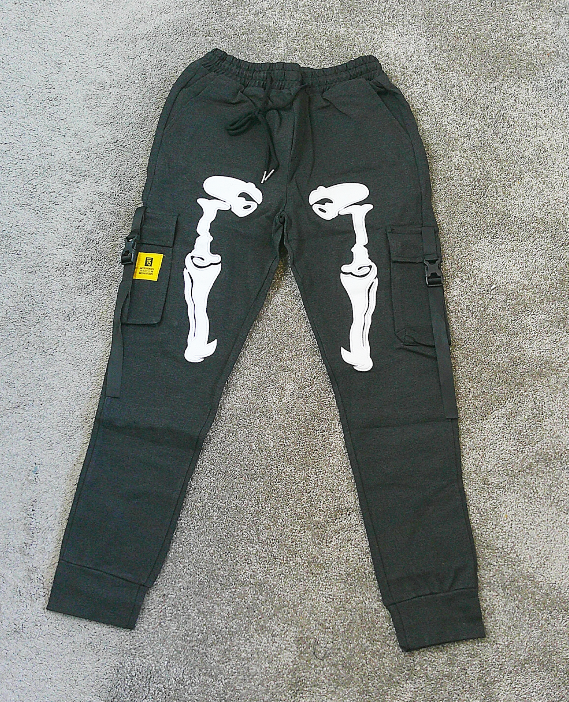 Skeleton Graphic Joggers, Comfortable Loose Fit - Adjustable Drawstring - Winter/Fall Activewear